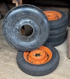 Set of Five Tires for 1940s era Chevrolet Pickup Truck with Spare Cover