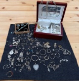 Small Jewelry Box with Sterling Items and More