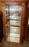 Oak Glass Front and Sides Display Cabinet