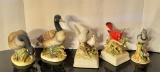 Lot of Five Porcelain Bird Figurines