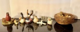 Lot of Ten Porcelain and Ceramic Bird Figurines