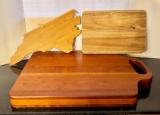 Lot of Three Kitchen Wooden Cutting Boards