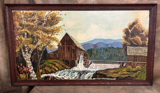 Iris B. Framed Oil Painting on Canvas Board