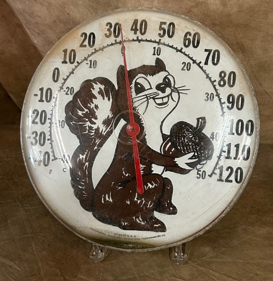 Metal The Original Jumbo Squirrel with a Nut Thermometer