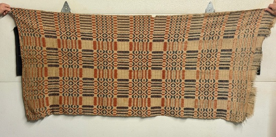 Antique Eye Dazzler Hand Woven Coverlet