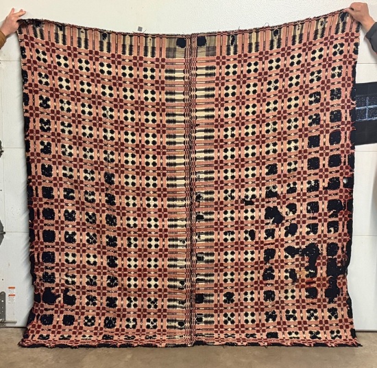 Antique Jaccard Hand Woven Coverlet