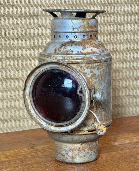 Antique Red Globe Car Or Truck Lantern