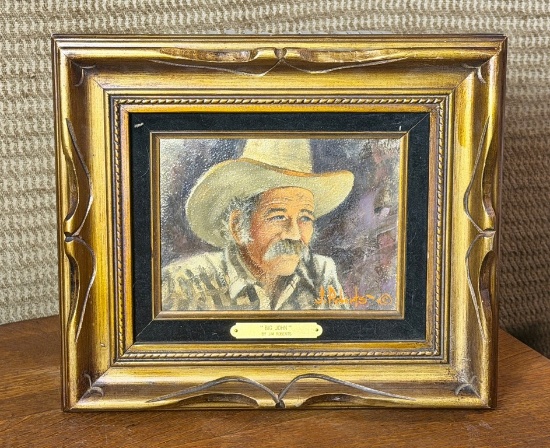 Oil On Masonite Of Big Jim By Jim Roberts