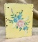 Vintage Hand-Painted Floral Metal Tin Box with Hinged Lid