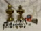 Two Electric Oil Lamps and Parts