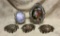 Oval Metal Frames with Floral Prints