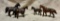Four Copper Plated Horses