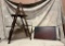 Folding A-Frame Table with Two Shelves and a Wooden Tray