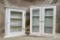 Two Small Table-Top Cabinets with Glass Doors and Sides