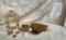 Lot of Trinket Boxes, Brass Frame, Feather Pen