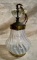 Vintage Pendant Light with Ribbed Opalescent Glass with Brass Fittings