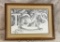 Framed Charcoal Sketch of Rocking Horse