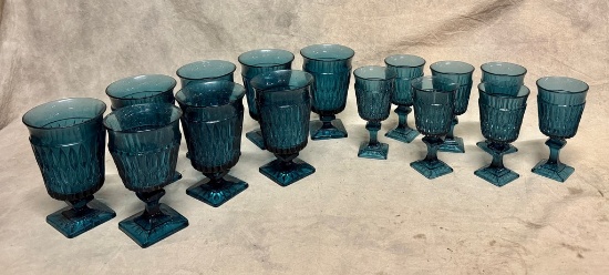 Lot of Indiana Mount Vernon Blue Footed Glasses
