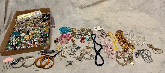 Lot of Costume Jewelry and Hair Pins