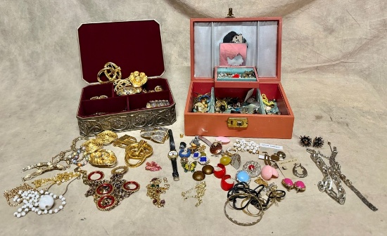 Two Jewelry Boxes and Contents