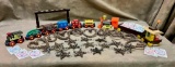 Vintage Toys and Grapevine Hearts and Stars Garland and More