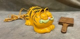 Wooden Butter Pad and Tyco Garfield Telephone
