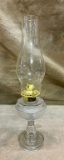 Clear Glass Oil Lamp with ABC Burner and Clear Chimney