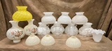 Large Lot of Glass Lamp Shades