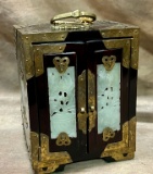 Black Lacquer Jewelry Box with Lock