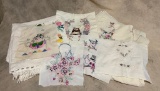 Lot of Two Table Cloths and Embroidered Items