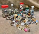 Jars of Beads, Jewlery Pieces, Baubles