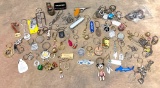 Lot of Key Chains, Carabiners, Pocket Knives