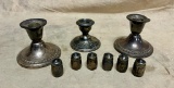 Sterling Silver Candlesticks and Salt and Peppers