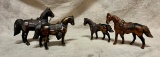 Four Copper Plated Horses