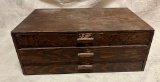 Wooden Three-Drawer Divided Jewelry Box