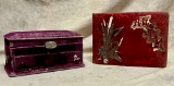 Velvet Covered Jewelry Box and Photo Album