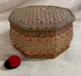 Vintage German Hexagonal Sewing Basket