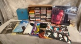 Lot of Eight Track Tapes, Albums and Album Covers and 45 Carrying Case