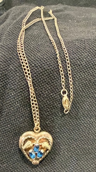 Gold Filled 10K on Sterling Heart-Shaped Locket On Chain