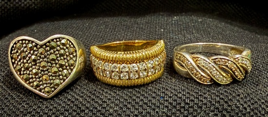 Three Sterling Silver Rings