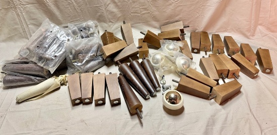 Group of Vintage N.O.S Wood Furniture Legs