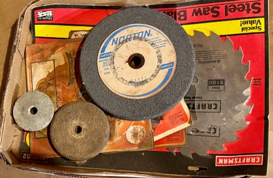 Group of Saw Blades and Grinding Stones