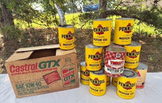 Group of Fifteen Vintage Composite Motor Oil Quart Cans