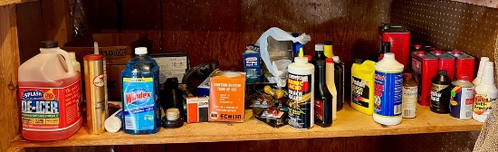 Shelf Lot of Car Maintenance Items