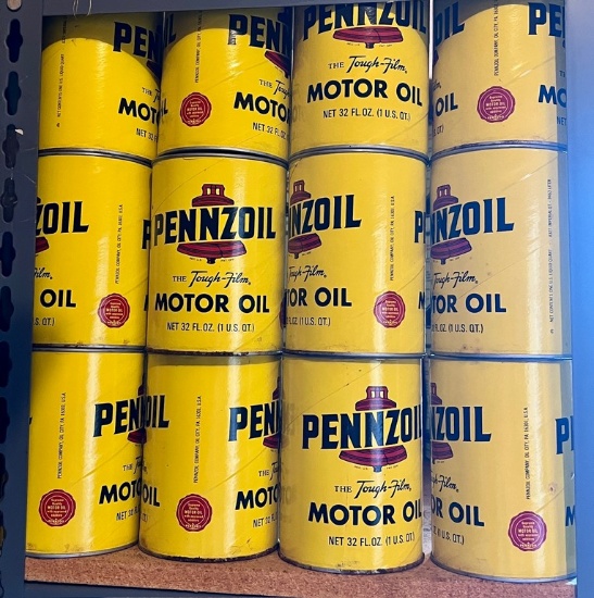 Penzoil Motor Tough Film Oil Cans FULL
