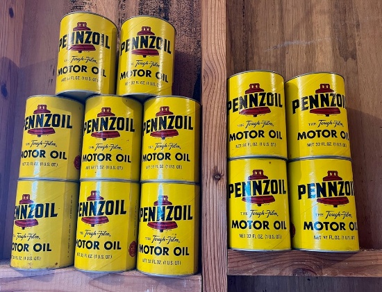 Penzoil Motor Tough Film Oil Cans FULL