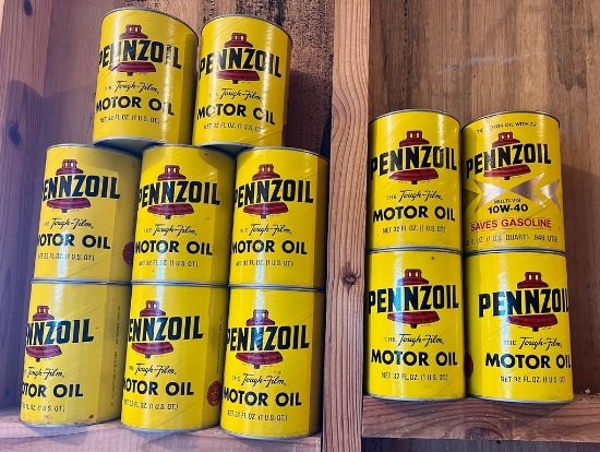 Penzoil Motor Tough Film Oil Cans FULL