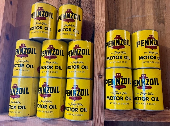 Penzoil Motor Tough Film Oil Cans FULL