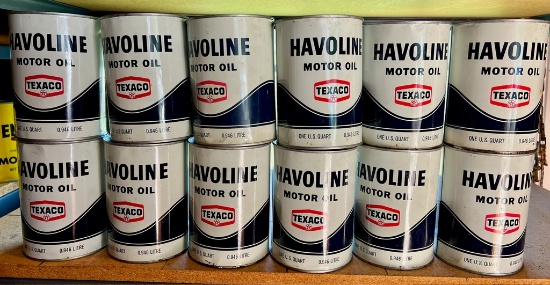 Havoline by Texaco Motor Oil Cans FULL