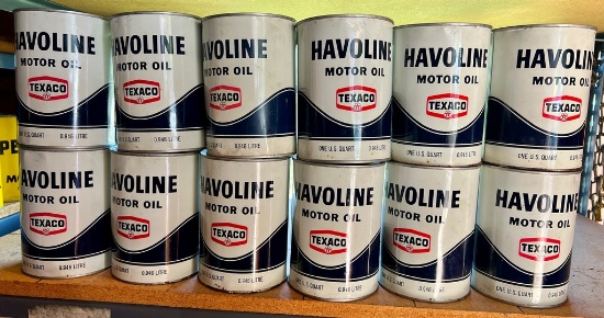 Havoline by Texaco Motor Oil Cans FULL